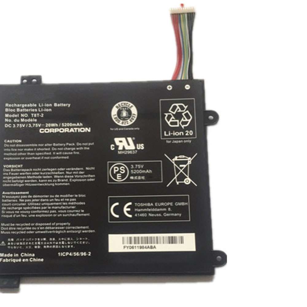 3.75V 20Wh/5200mAh T8T-2 Tablet Battery for Toshiba Satellite Click Mini L9W-B Series