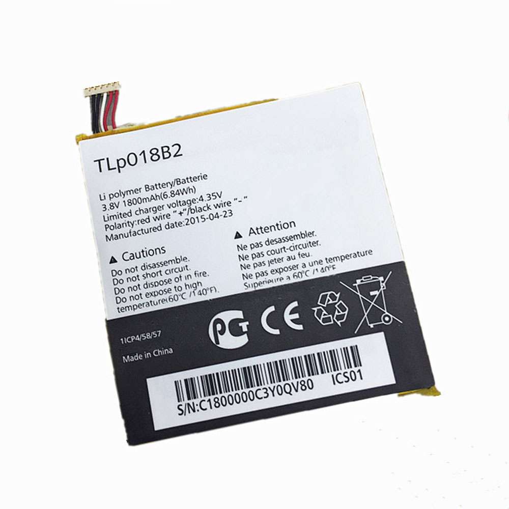 3.8V/4.35V 1800MAH/6.84Wh TLP018B2 Smartphone Battery for TCL Alcatel One Touch Idol 6030 7024 S820