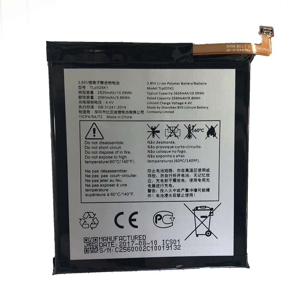 3.85V/4.40V 2560mAh/9.86WH Alcatel ONE TOUCH IDOL 5S OT-6060S /X Replacement Battery