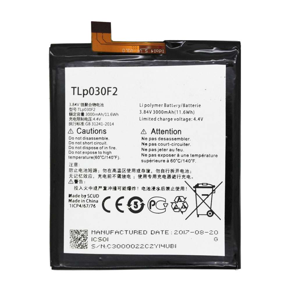 3.84V/4.4V 3000MAH/11.6Wh Alcatel Onetouch 4S 6070O 6070K Y Replacement Battery