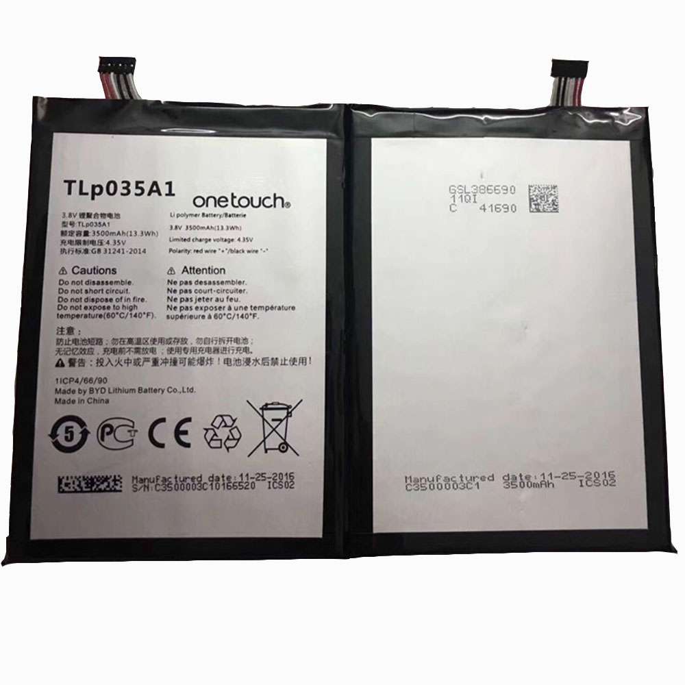 3.8V/4.35V 3500mAh Alcatel OneTouch M823 N1 Max Replacement Battery