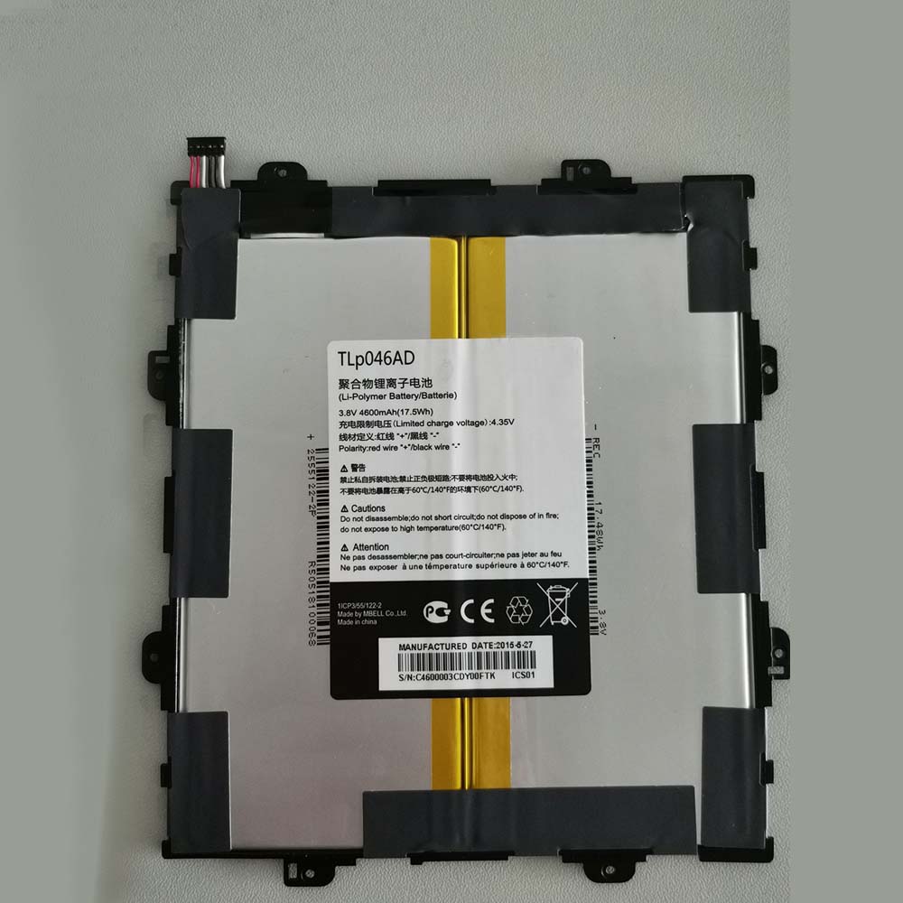 3.8V/4.3V 4600mah/17.5Wh TLP046AD Smartphone Battery for Alcatel OneTouch TLP046AD