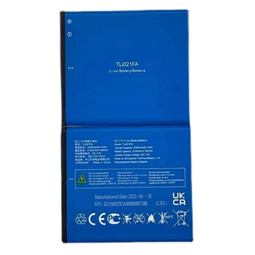 3.7V 2200mAh TLi021FA Smartphone Battery for Alcatel TLi021FA