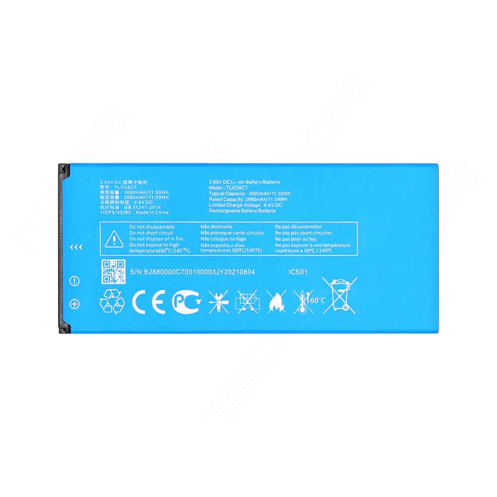 3.85V 2880mAh TLi028C7 Smartphone Battery for Alcatel Tracfone TCL A3 A509DL 5002X 5002S 5002R 5002C