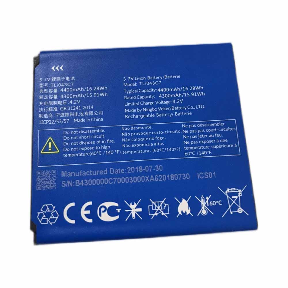 3.7V/4.2V 16.28Wh 4400mAh TLi043C7 Wireless Router Battery for Alcatel Linkzone 2 Wi-Fi Hotspot MW43TM21