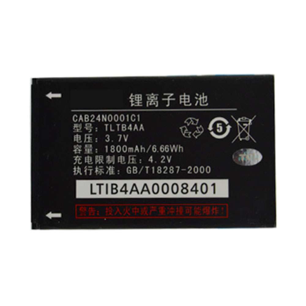 3.7V/4.2V 1800mAh/6.66WH TCL C995 TLiB4AA Replacement Battery