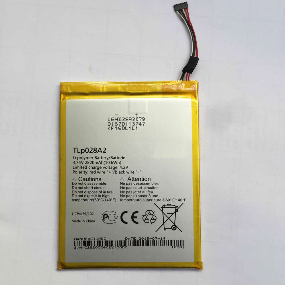 3.75V/4.2V 2820MAH/10.6Wh TLp028AD Smartphone Battery for Alcatel One Touch Pixi 3 (7) LTE / 7.0 4G