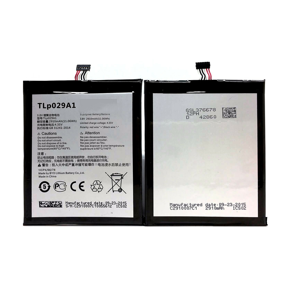 3.8V/4.35V 2910mAh/11.06WH TLp029A1 Smartphone Battery for Alcatel TCL OT-5025 OT-5025D TLP029AJ AM-H200