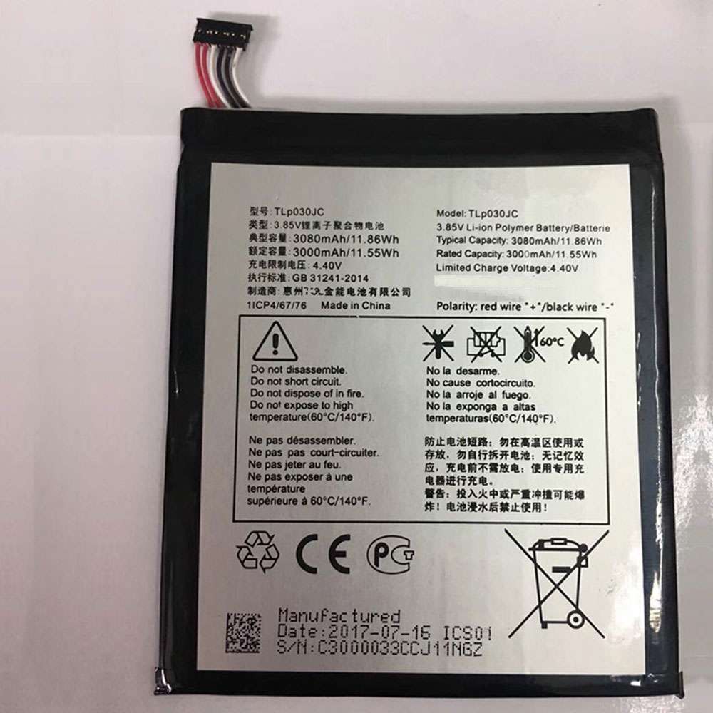 3.85V/4.4V 3080MAH/11.86WH Alcatel A3 XL 9008j Replacement Battery