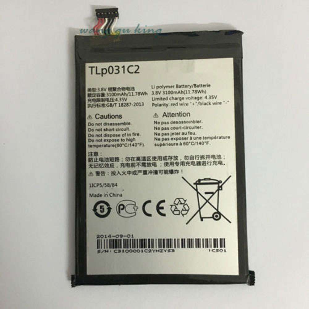 3.8V/4.35V 3100MAH/11.78Wh TLp031C2 Smartphone Battery for Alcatel One Touch Hero 2 OT-8030 OT-8030B