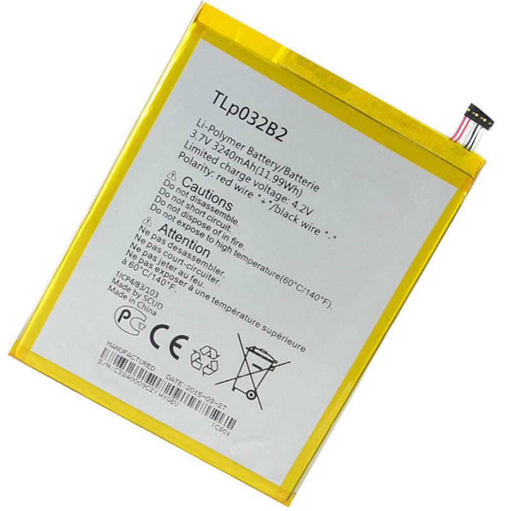 3.7V/4.2V 3240MAH/11.99Wh TLP032B2 Smartphone Battery for Alcatel OneTouch POP 7 P310A Pixi 7 9006W