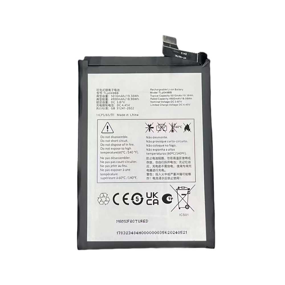 3.87V 4900mAh TLp049BB Smartphone Battery for Alcatel TLp049BB