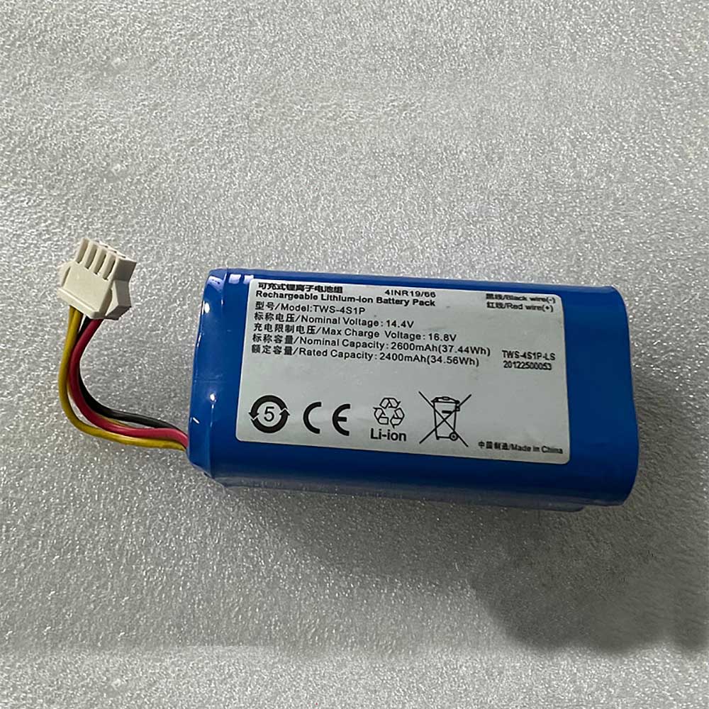 14.4V 2600mAh TWS-4S1P Vacuum Cleaner Battery for Ecovacs TWS-4S1P 4wire