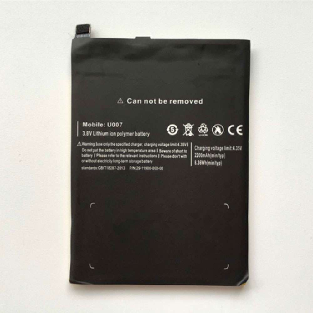 3.8V/4.35V 2200mAh/8.36WH Ulefone U007 Replacement Battery