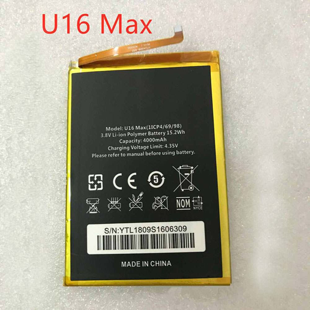 3.8V/4.35V 4000mAh/15.2WH U16_Max Smartphone Battery for Oukitel U16 Max