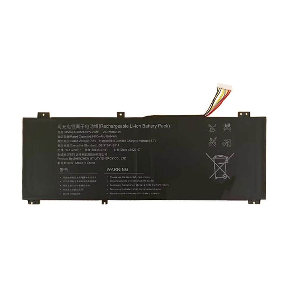 7.6V 6400mAh U4382120PV-2S1P Electronic Batteries for Rtdpart U4382120PV-2S1P