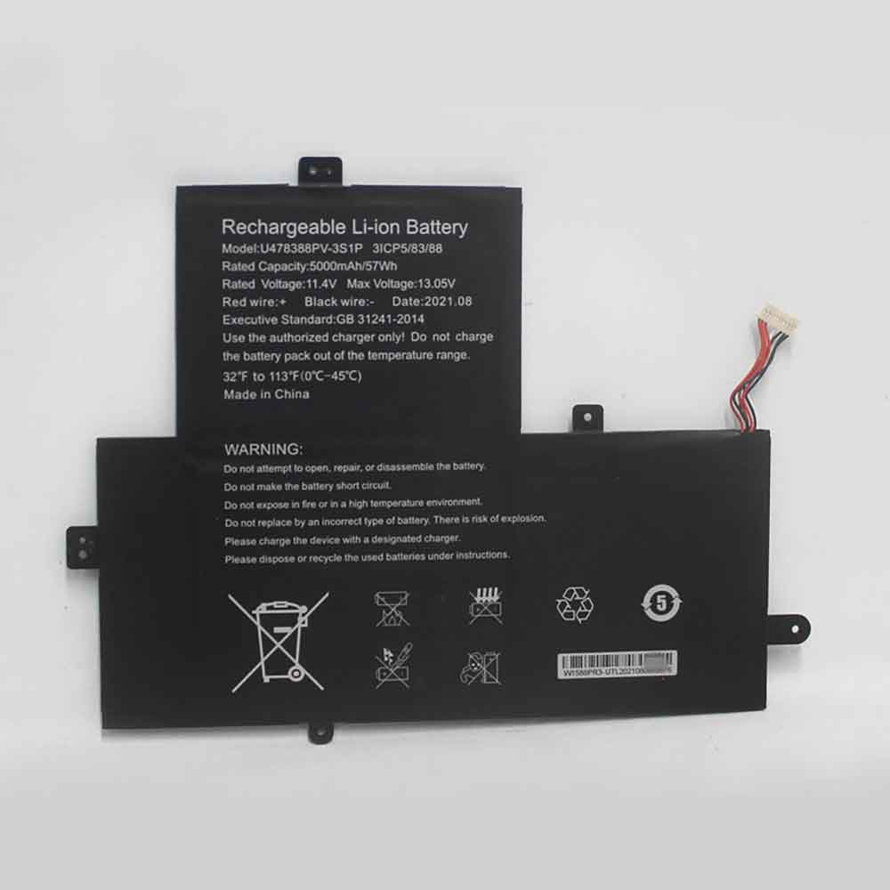 11.4V 5000mAh U478388PV-3S1P Laptop Battery for Gateway Gwtn156-12Bl