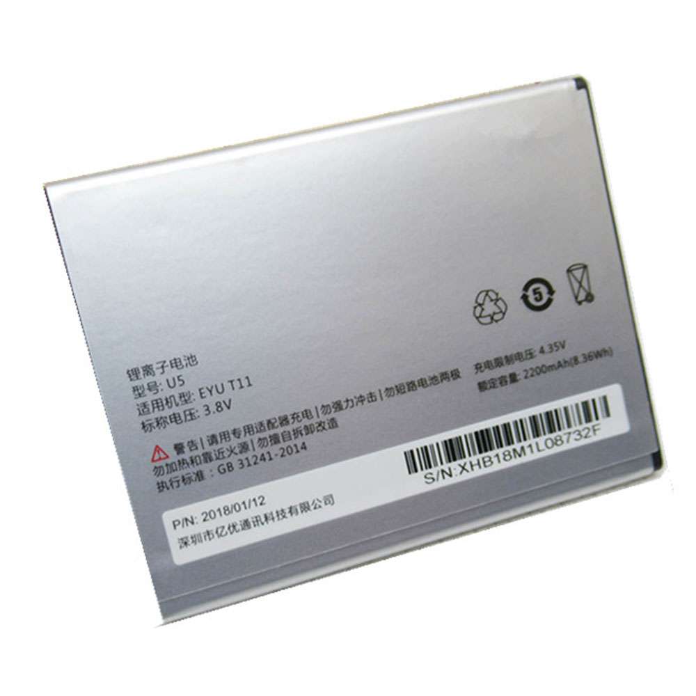 3.8V/4.35V 2200mAh/8.36WH U5 Smartphone Battery for EYU T11