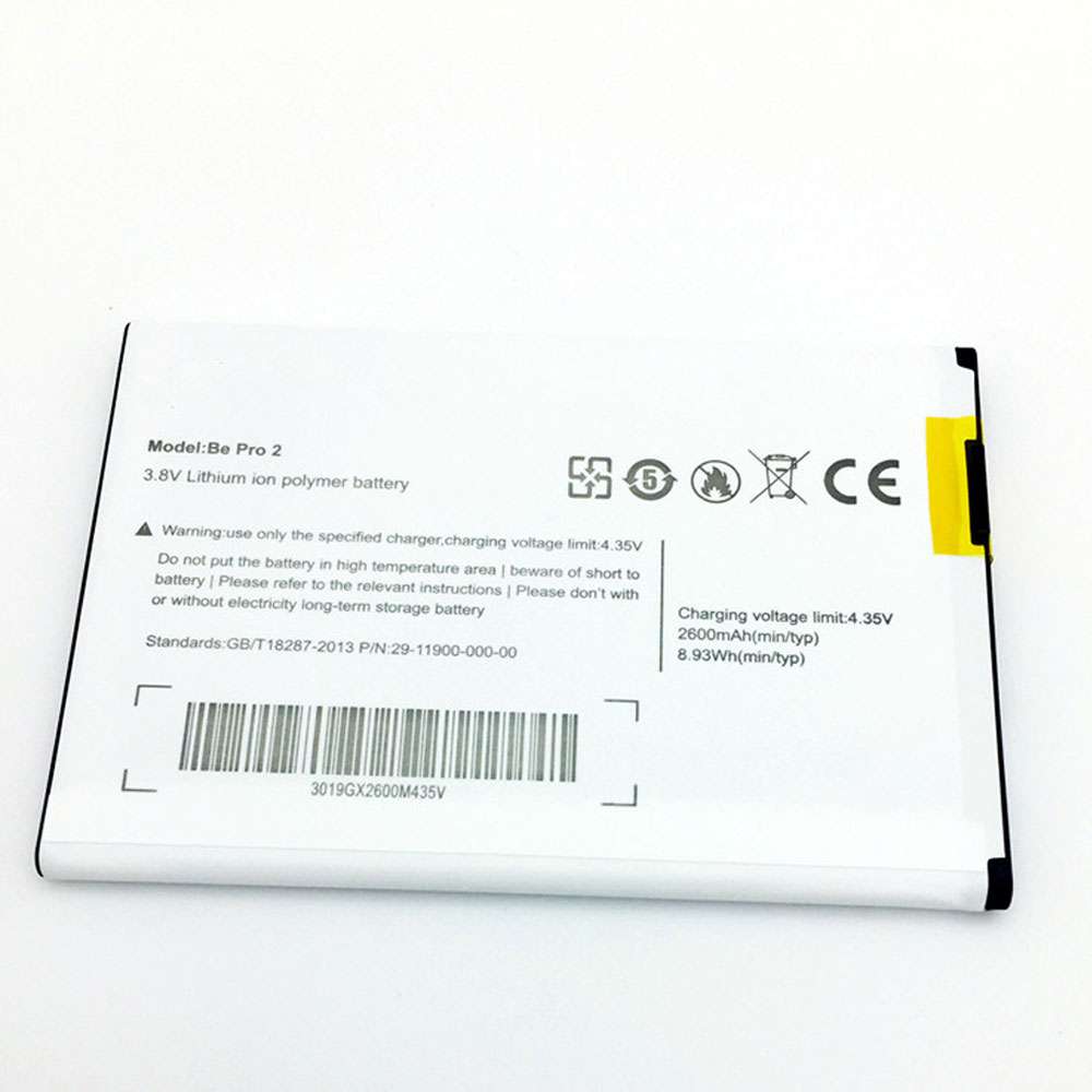 3.8V/4.35V 2600mAh/8.93WH Ulefone L55 Replacement Battery