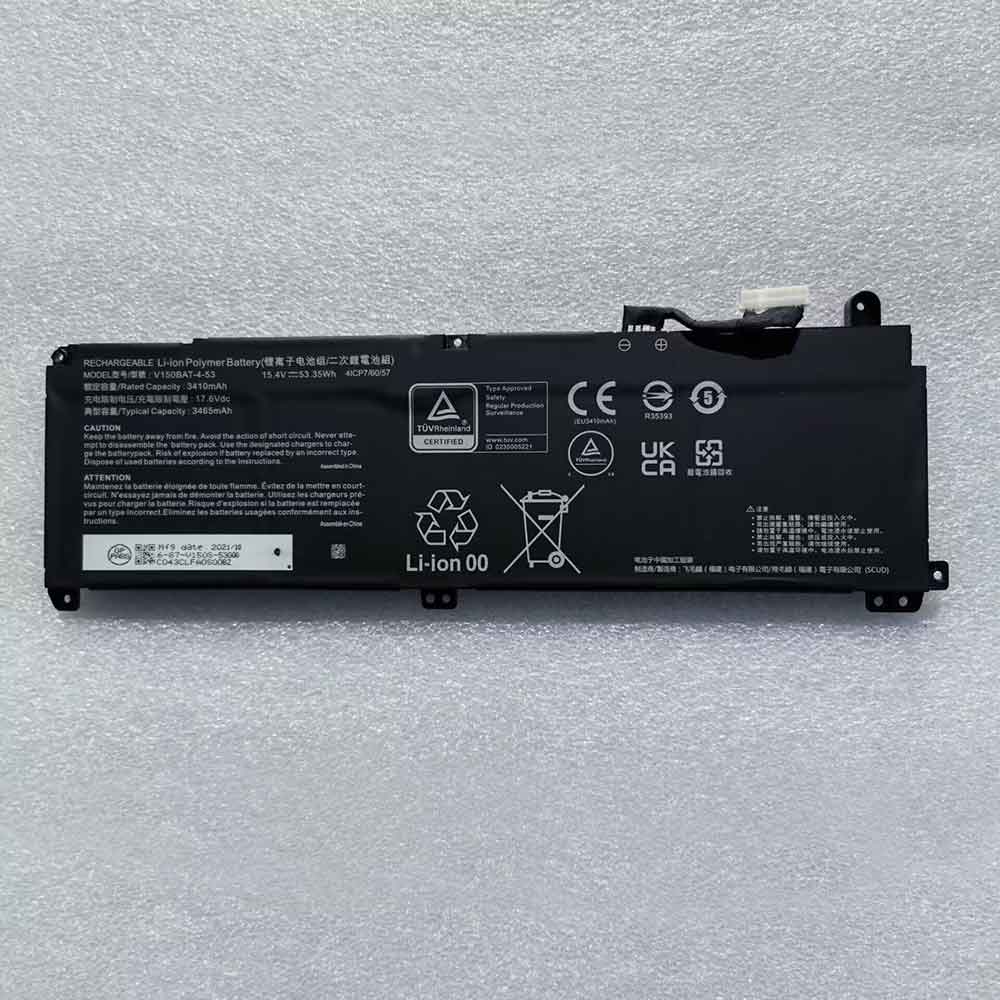 15.4V 3465mAh V150BAT-4-53 Laptop Battery for Hasee Z9D7 Z7R9 CV15S02