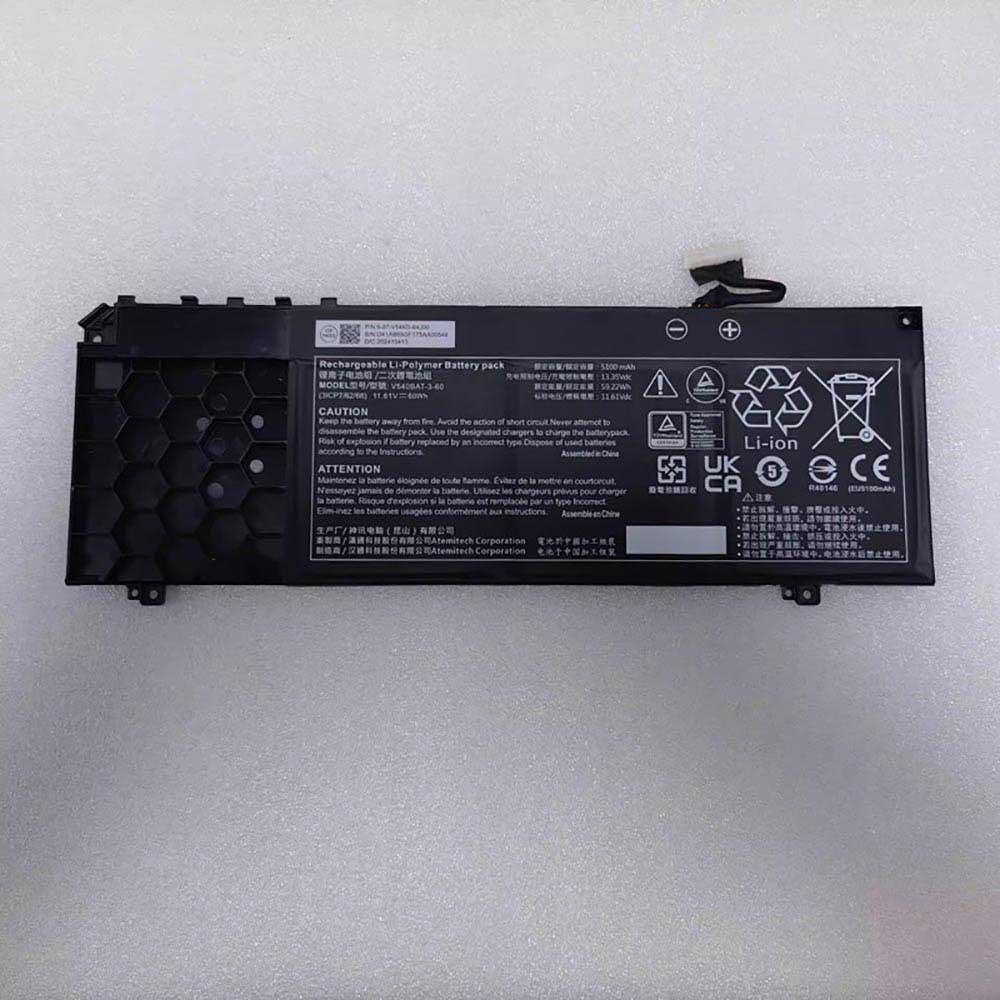 11.61V 5100mAh V540BAT-3-60 Laptop Battery for Clevo V540BAT-3-60
