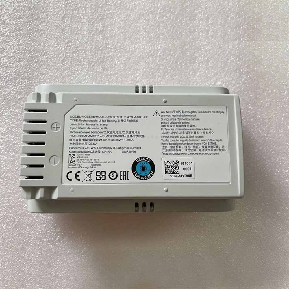 21.6V 38.88Wh 1.8Ah Samsung Jet 70 Stick Vacuum Replacement Battery
