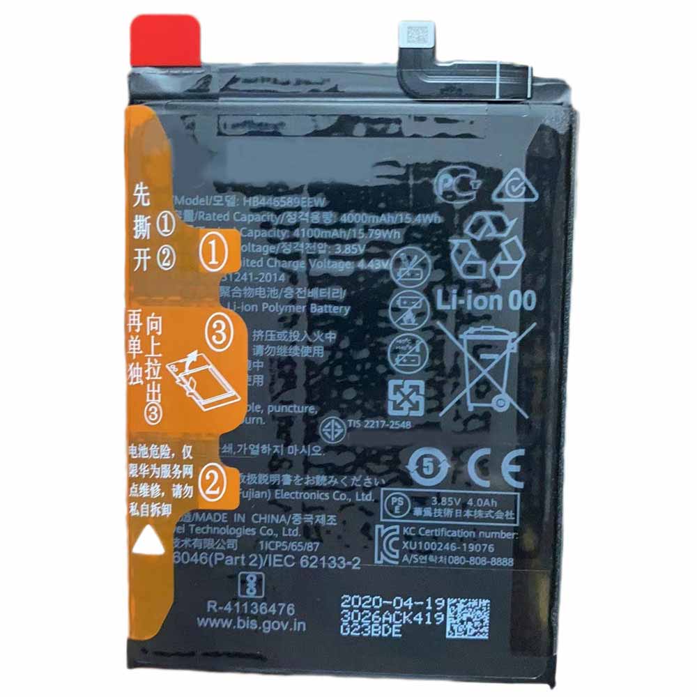 3.85V/4.43V 4000mAh/15.4WH HB446589EWC Smartphone Battery for Huawei nova6 V30