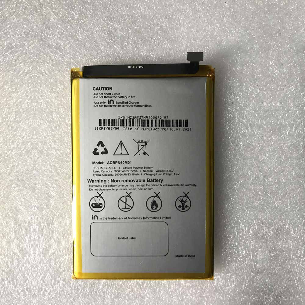 3.85V/4.4V 5900mAh/22.72WH ACBPN60M01 Smartphone Battery for Other phone
