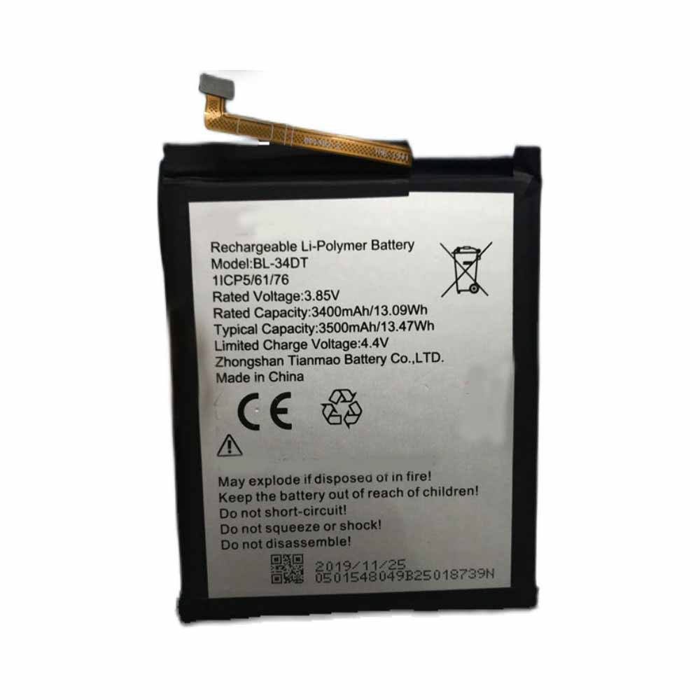 3.85V/4.4V 3400mAh/13.09WH Tecno phone Replacement Battery