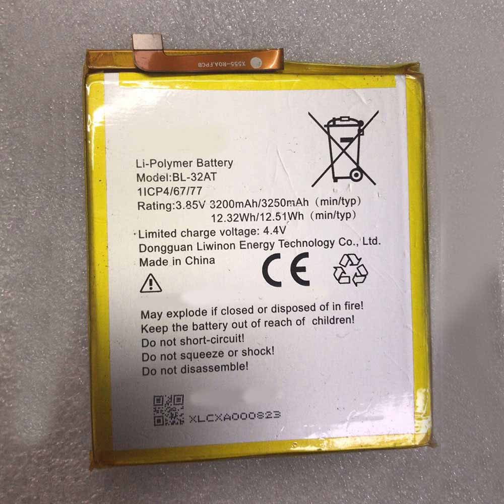 3.85V/4.4V 3200mAh/12.32WH Tecno BL-32AT Replacement Battery