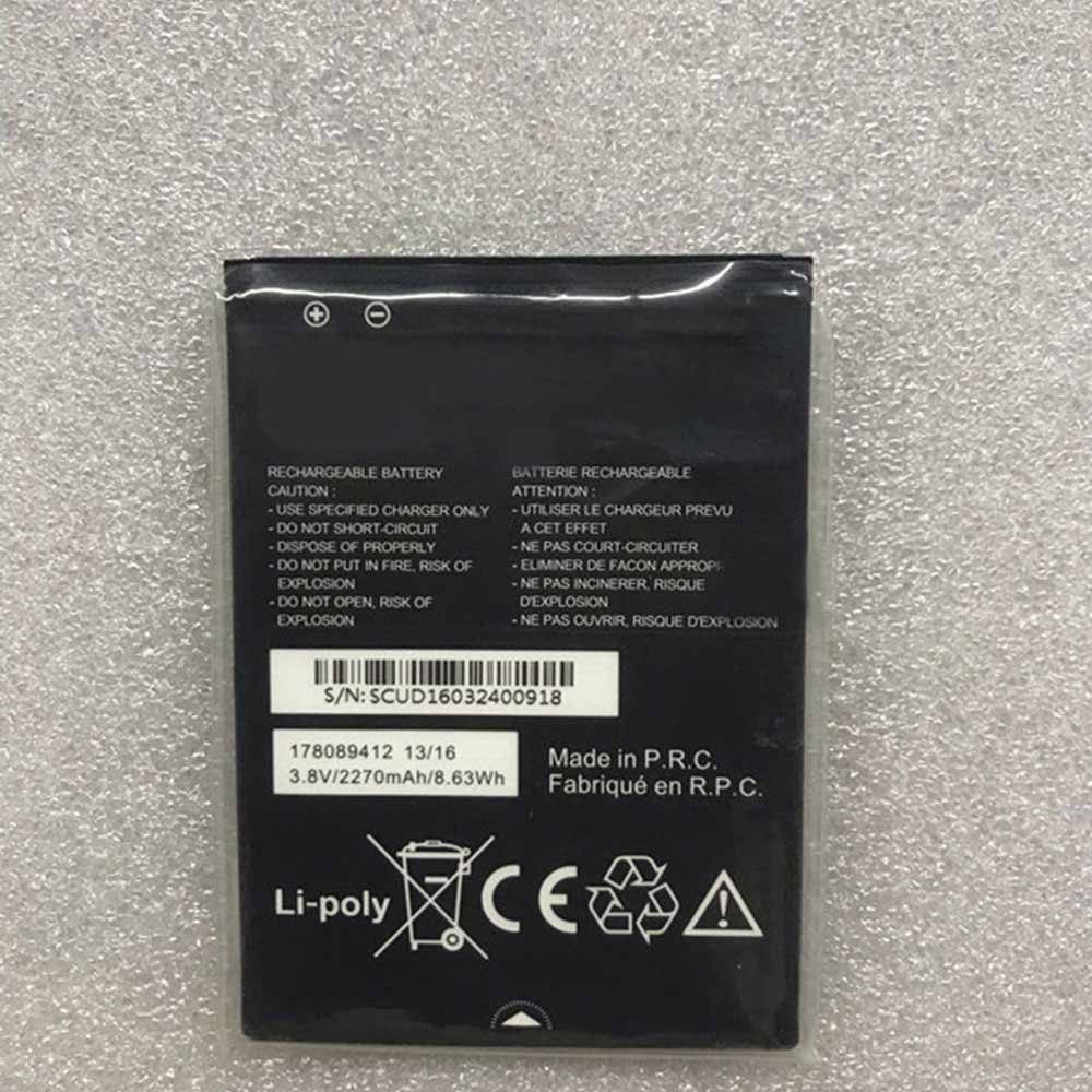 3.8V/4.35V 2270mAh/8.63WH 178089412 Smartphone Battery for Mobiwire 178089412