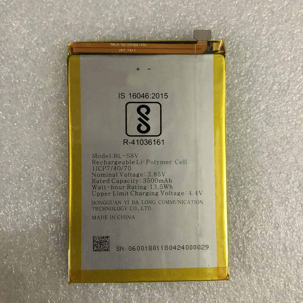 3.85V/4.4V 3500mAh/13.5WH BL-S8V Smartphone Battery for Forme BL-S8V