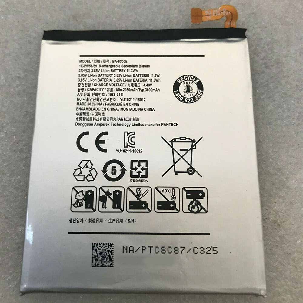 3.85V/4.4V 2950mAh/11.3WH BA-8300E Smartphone Battery for Pantech Sky IM-100