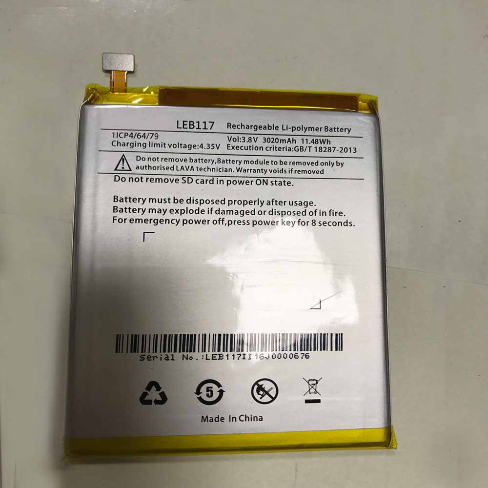 3.8V/4.35V 3020mAh/11.48WH Lava A3 Replacement Battery