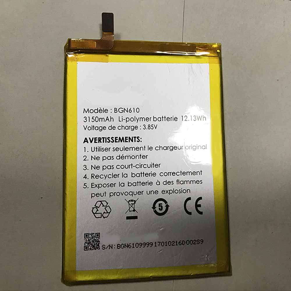 3.85V/4.4V 3150mAh/12.13WH BGN610 Smartphone Battery for Condor BGN610