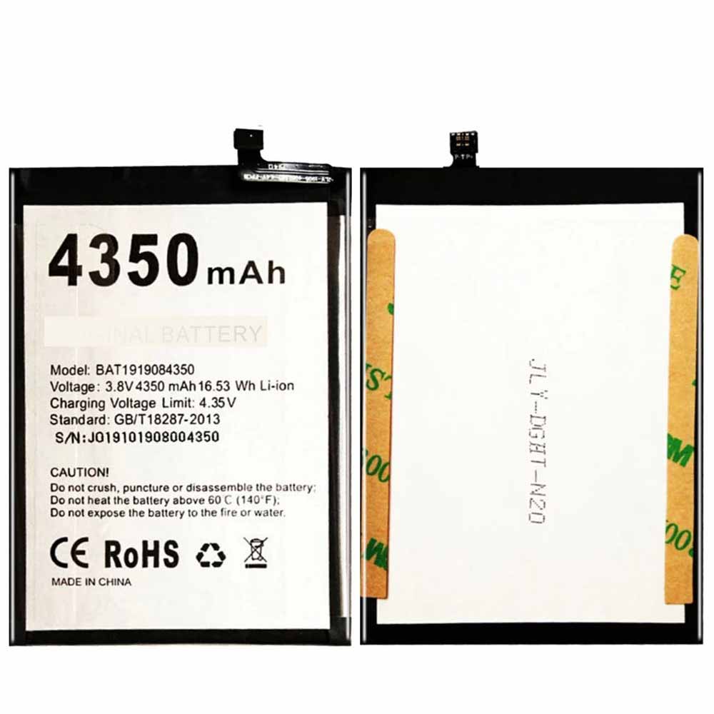 3.8V/4.35V 4350mAh/16.53WH BAT1919084350 Smartphone Battery for Doogee N20