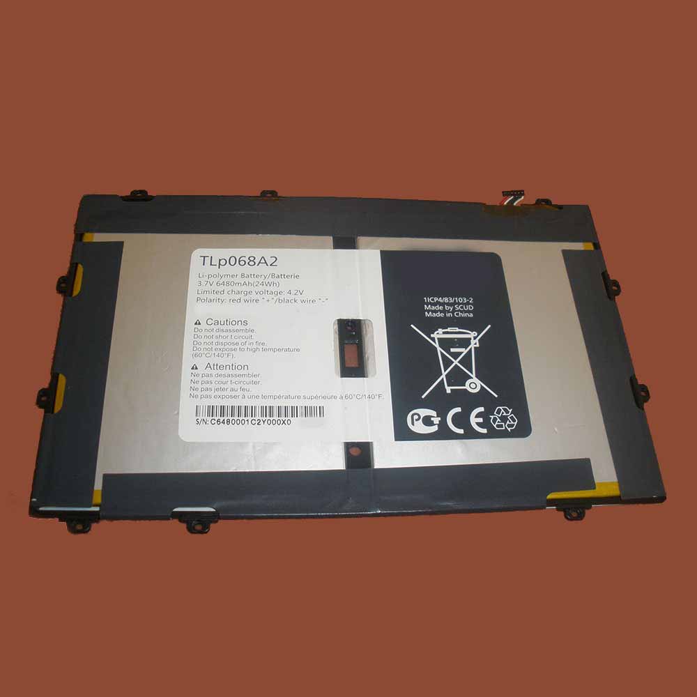 3.7V/4.2V 6480mAh/24WH TLP068A2 Tablet Battery for Alcatel Tablet TLP068A2