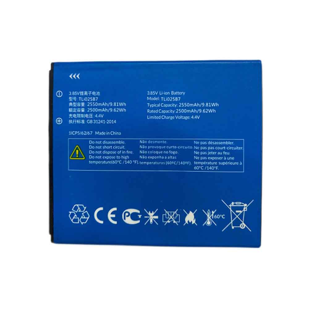 3.85V 2500mAh TLi025B7 Smartphone Battery for Alcatel A3 Plus 5011A