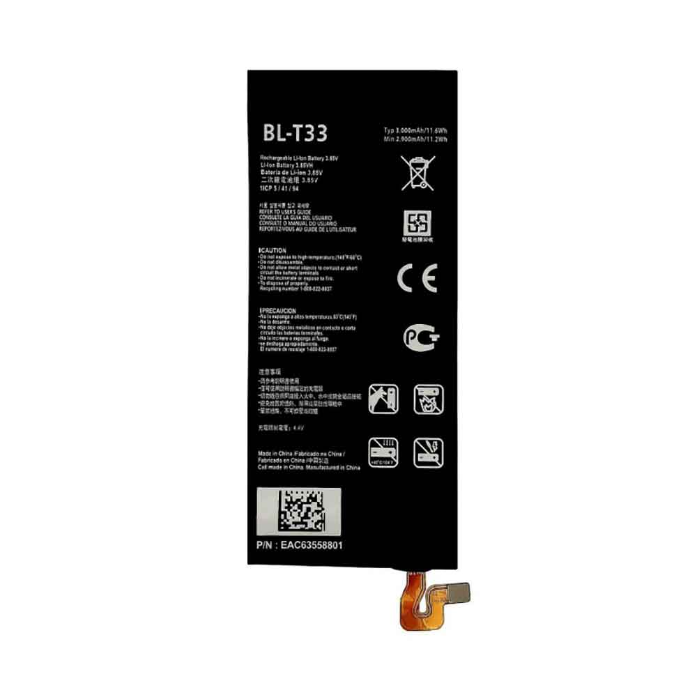 3.85V 3000mAh BL-T33 Smartphone Battery for LG Q6 M700A M700AN M700DSK M700N