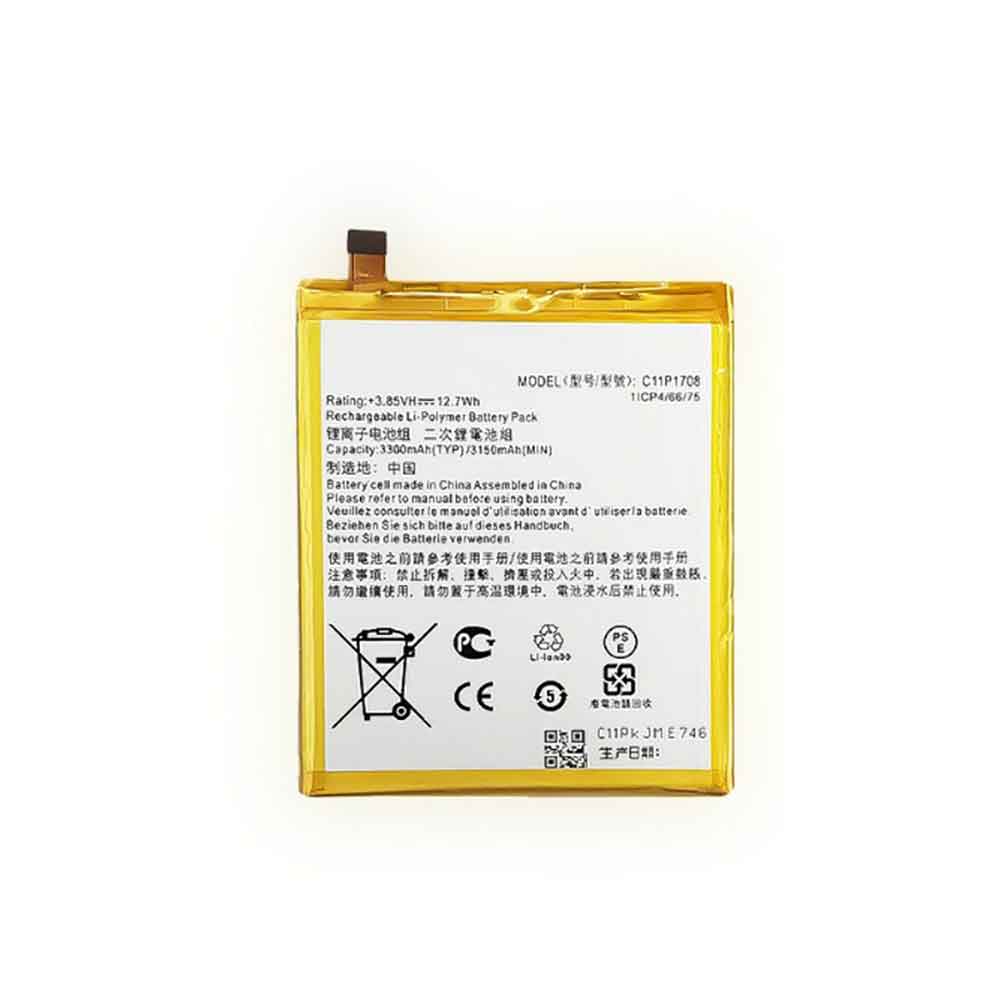 3.85V 3300mAh C11P1708 Smartphone Battery for Asus ZS620KL X00QD ZE620KL Z01RD