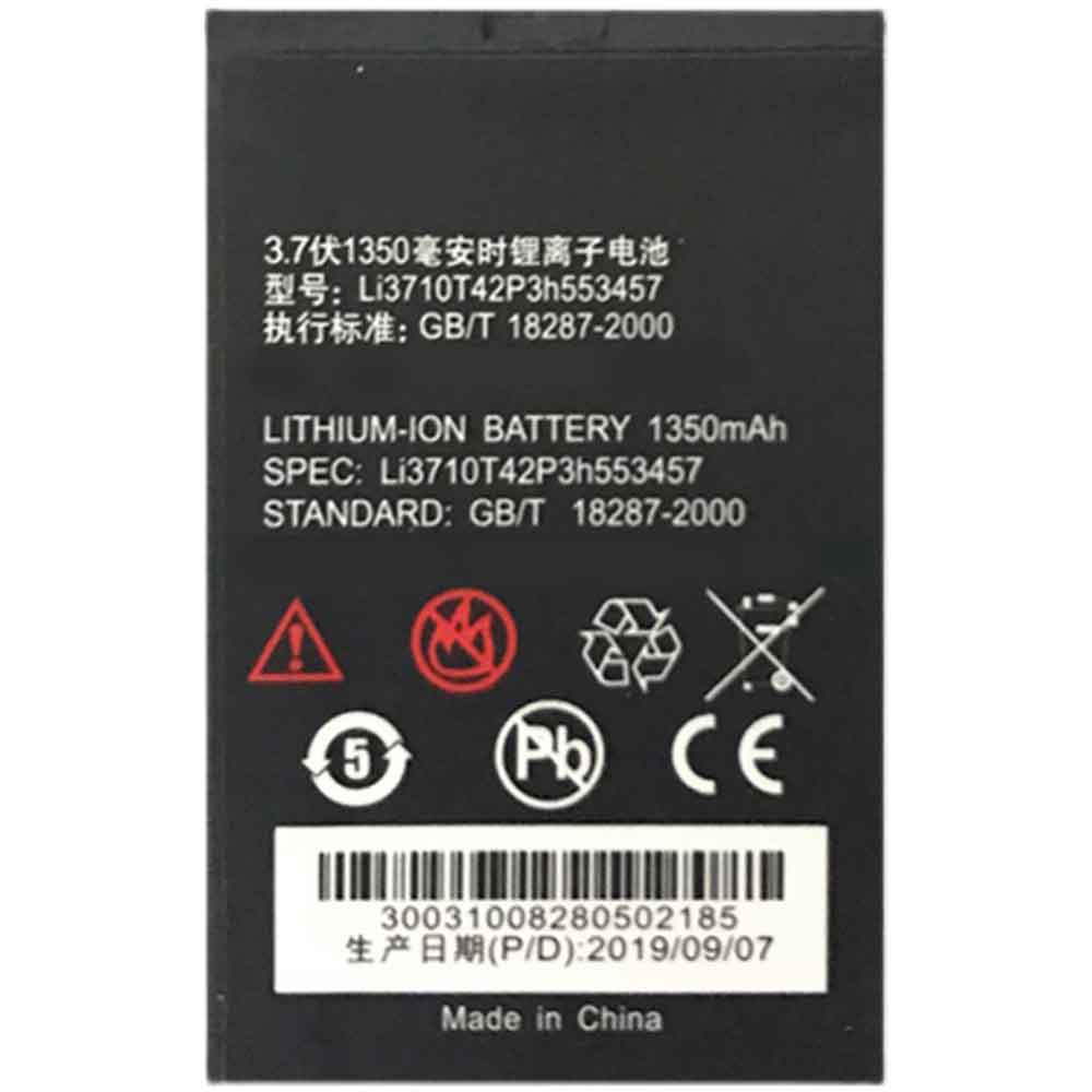 3.7V 1350mAh Li3710T42P3h553457 Smartphone Battery for ZTE N600 N600+ N606 R516