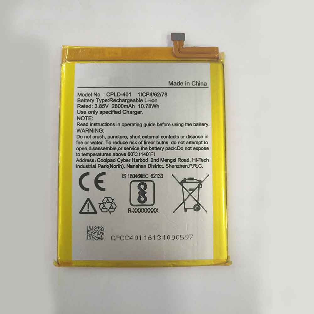 3.85V 2800mAh CPLD-401 Smartphone Battery for Coolpad CPLD-401