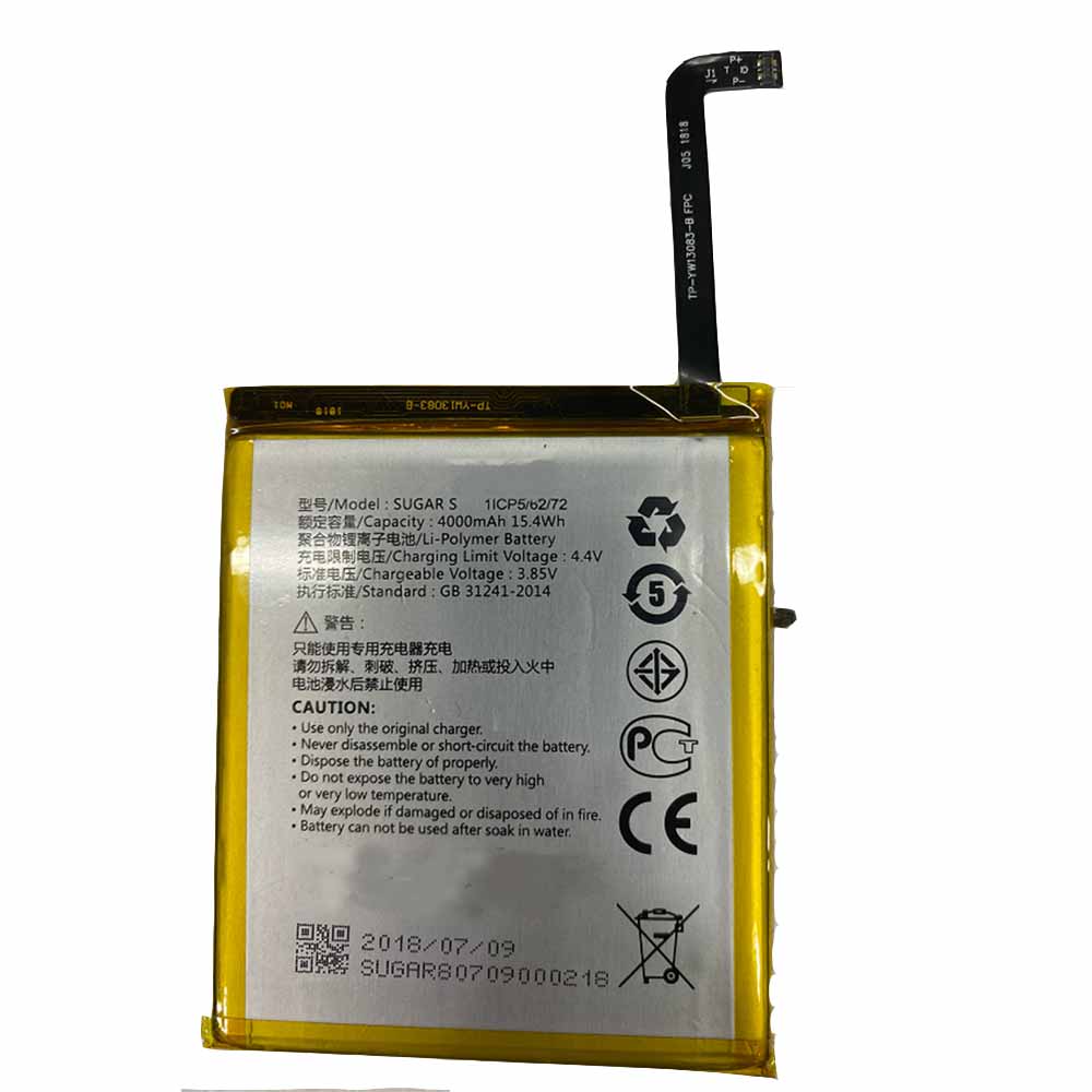 3.85V 4.4V 4000mAh 15.4WH S Smartphone Battery for Sugar S