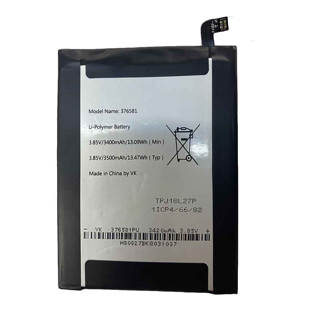 3.85V 3400mAh 13.09WH 376581 Smartphone Battery for Wiko 376581