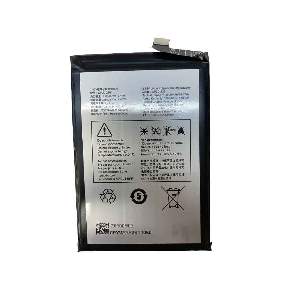 3.85V 4.40V 3860mAh 14.85WH CPLD-236 Smartphone Battery for Coolpad CPLD-236