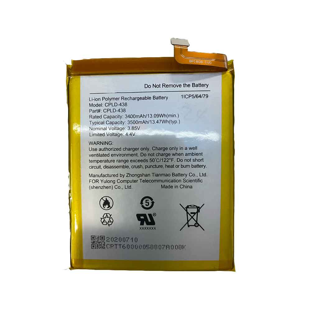 3.85V 4.40V 3400mAh 13.09WH CPLD-438 Smartphone Battery for Coolpad CPLD-438
