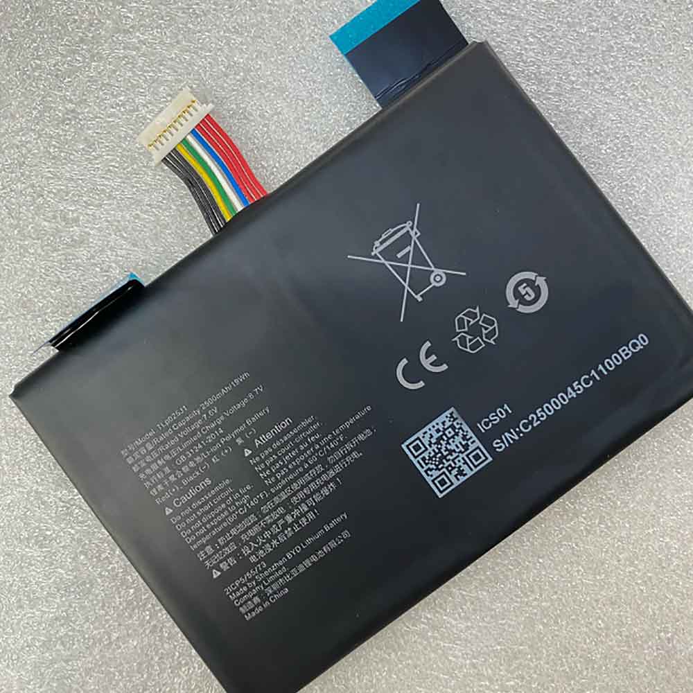7.6V 8.7V 2500mAh 19WH TLp025J1 Tablet Battery for Alcatel TLp025J1