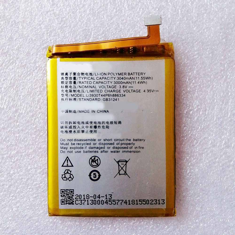 3.8V 4.35V 3000mAh 11.4WH Li3930T44P6h886334 Smartphone Battery for ZTE Angelcare F5