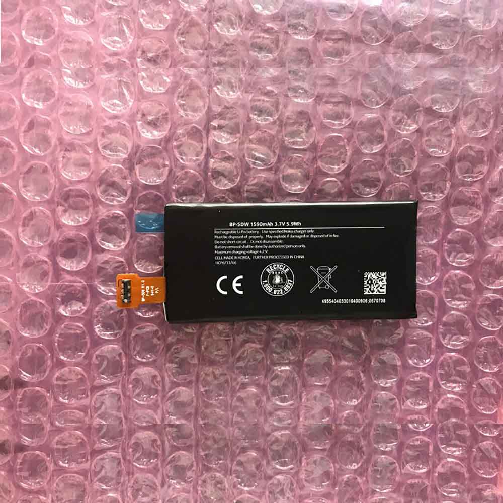 3.7V 4.2V 1590mAh 5.9WH BP-5DW Smartphone Battery for Nokia BP-5DW