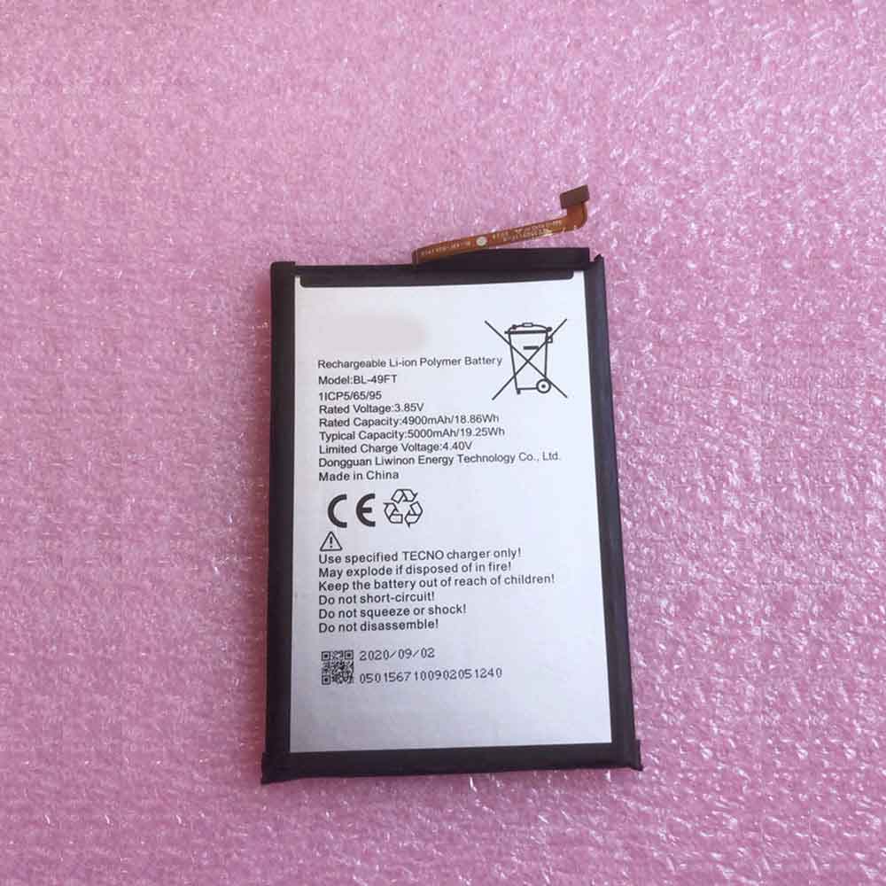 3.85V 4.4V 4900mAh 18.86WH Tecno POP 4 Replacement Battery